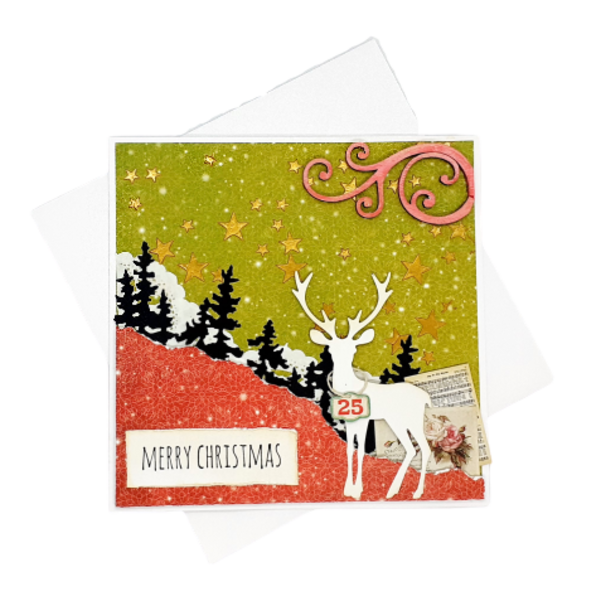 Ευχετήρια Κάρτα Χριστουγέννων - Χριστουγεννιάτικο τοπίο - κάρτα ευχών, χριστουγεννιάτικα δώρα, ευχετήριες κάρτες