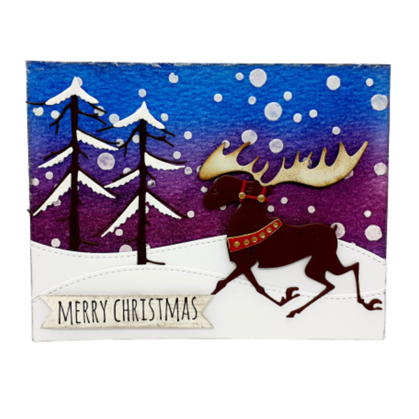 Χριστουγεννιάτικη κάρτα με τάρανδο - χριστουγεννιάτικο, κάρτα ευχών, χριστούγεννα, ευχετήριες κάρτες