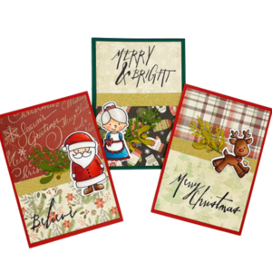 Σετ 3 Χριστουγεννιάτικων καρτών - Santa's Family - κάρτα ευχών, χριστουγεννιάτικο, άγιος βασίλης, ευχετήριες κάρτες