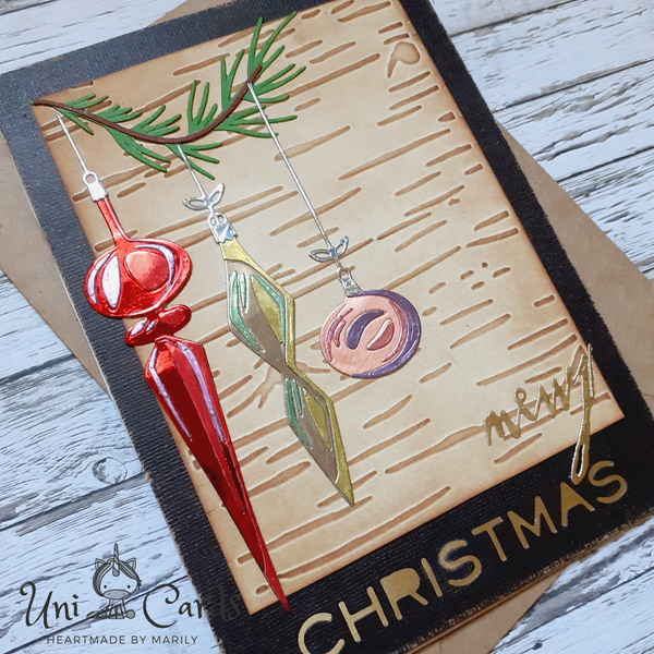 Κάρτα Χριστουγέννων - Στολίδια Ρετρό - στολίδι, κάρτα ευχών, χριστουγεννιάτικα δώρα, στολίδι δέντρου, ευχετήριες κάρτες - 2