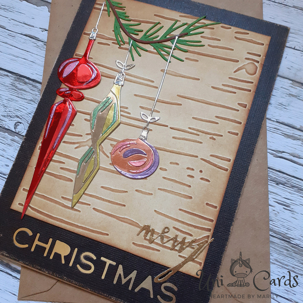 Κάρτα Χριστουγέννων - Στολίδια Ρετρό - στολίδι, κάρτα ευχών, χριστουγεννιάτικα δώρα, στολίδι δέντρου, ευχετήριες κάρτες - 3