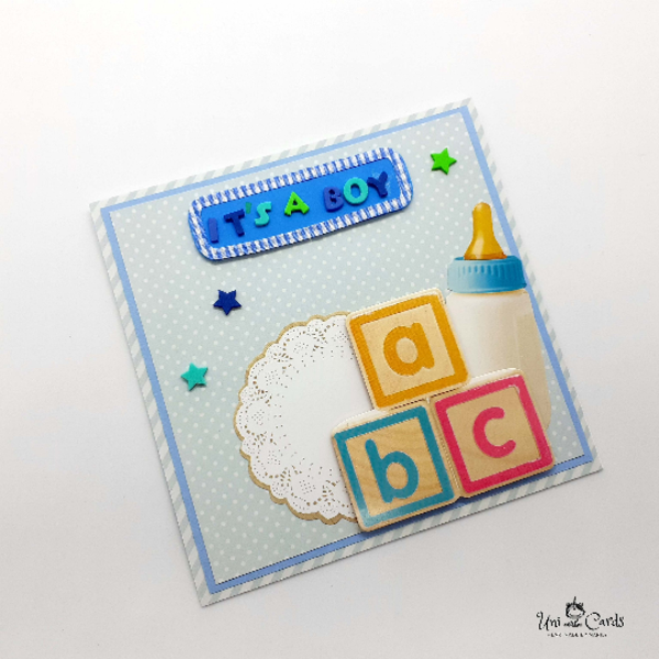 Κάρτα για νεογέννητα - It's a boy - αγόρι, βρεφικά, κάρτα ευχών, γέννηση, για μωρά - 2