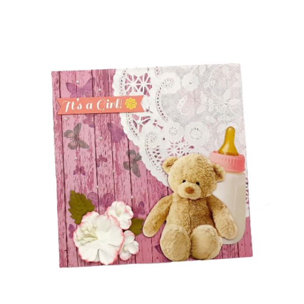 Κάρτα για νεογέννητο κοριτσάκι - κορίτσι, βρεφικά, κάρτα ευχών, γέννηση