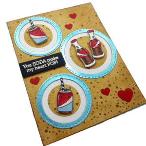 Ευχετήρια κάρτα - "You soda make my heart pop!" - χιουμοριστικό, κάρτα ευχών, δώρα αγίου βαλεντίνου, ευχετήριες κάρτες
