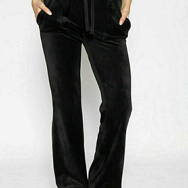 Μαύρο παντελόνι φόρμας βελουτέ - βελούδο - 3