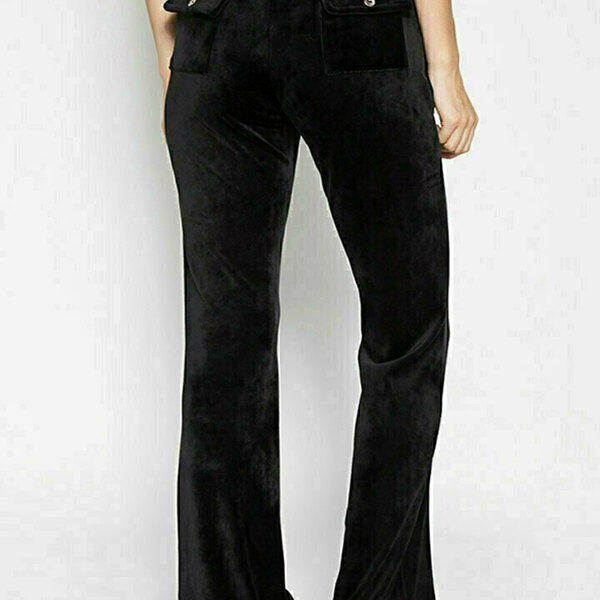 Μαύρο παντελόνι φόρμας βελουτέ - βελούδο - 4