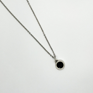"Antique Breath Necklace" - Κολιέ με μεταλλικό στρογγυλό στοιχείο - charms, ορείχαλκος, κοντά, ατσάλι - 2