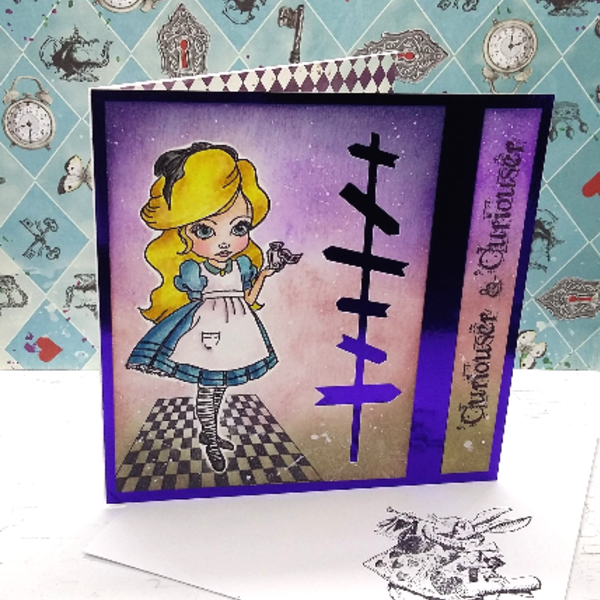 Ευχετήρια κάρτα - Αλίκη στη Χώρα των Θαυμάτων - κορίτσι, γενέθλια, κάρτα ευχών, γενική χρήση - 2