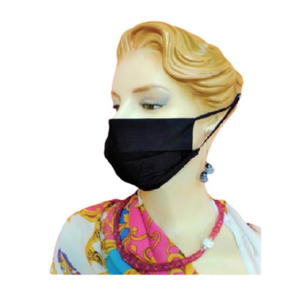 Μάσκα προσώπου ενηλίκων σε μαύρο χρώμα. - ύφασμα, γυναικεία, ανδρικά, μάσκες προσώπου - 3