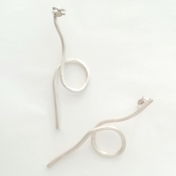 Ασημένια Ματ Σκουλαρίκια Ballet Earrings - ασήμι, ασήμι 925, μακριά, κρεμαστά - 3