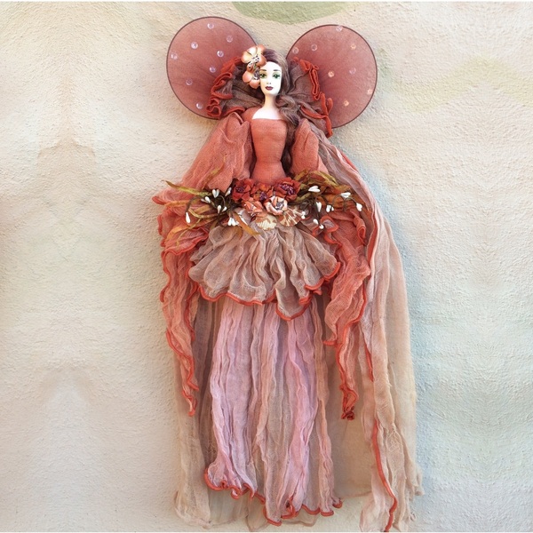 Διακοσμητική χειροποίητη Κούκλα "Νεράιδα" 60 εκ. Εκάιγ με Μπεζ - διακόσμηση, διακοσμητικά, διακόσμηση σαλονιού, κούκλες - 5