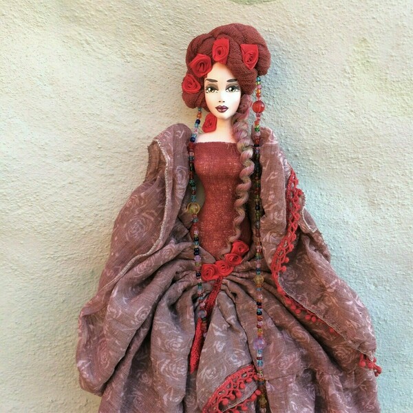 "Scarlet" Διακοσμητική χειροποίητη Κούκλα 75 εκ. στυλ Boho - διακόσμηση, διακοσμητικά, διακόσμηση σαλονιού, κούκλες - 2