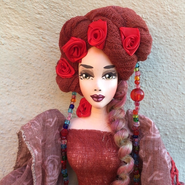 "Scarlet" Διακοσμητική χειροποίητη Κούκλα 75 εκ. στυλ Boho - διακόσμηση, διακοσμητικά, διακόσμηση σαλονιού, κούκλες - 3