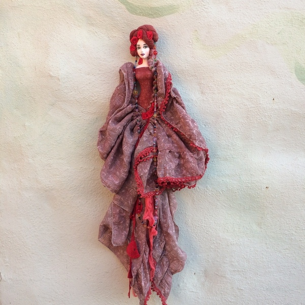 "Scarlet" Διακοσμητική χειροποίητη Κούκλα 75 εκ. στυλ Boho - διακόσμηση, διακοσμητικά, διακόσμηση σαλονιού, κούκλες - 5