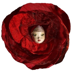 Υφασμάτινη Καρφίτσα "Baby Rose"σε 4 χρώματα - ύφασμα, πηλός, μαμά, τριαντάφυλλο, δώρα για δασκάλες