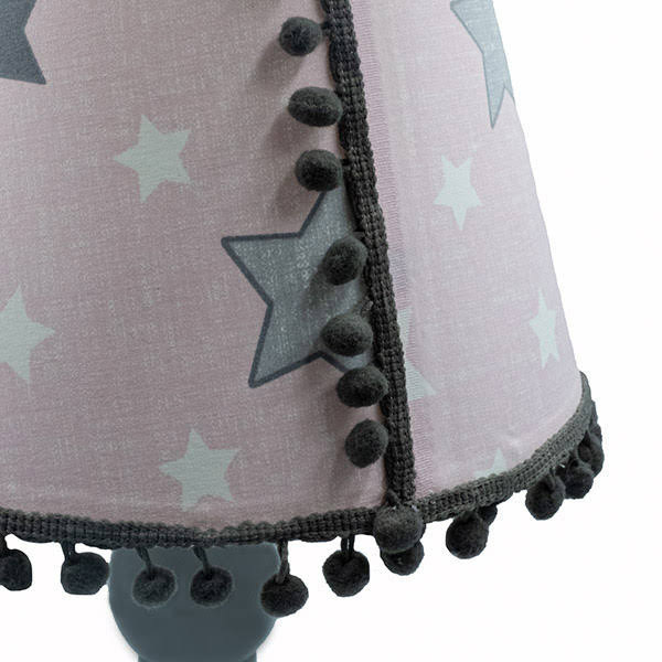 Φωτιστικο οροφης θεμα pink with grey stars - κορίτσι, παιδικά φωτιστικά - 5