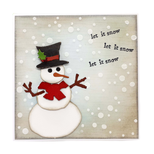 Ευχετήρια Κάρτα Χριστουγέννων - Χιονάνθρωπος - χριστουγεννιάτικο, κάρτα ευχών, χιονονιφάδα, χιονάνθρωπος, ευχετήριες κάρτες