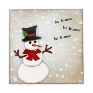 Ευχετήρια Κάρτα Χριστουγέννων - Χιονάνθρωπος - κάρτα ευχών, χιονονιφάδα, χριστουγεννιάτικο, ευχετήριες κάρτες