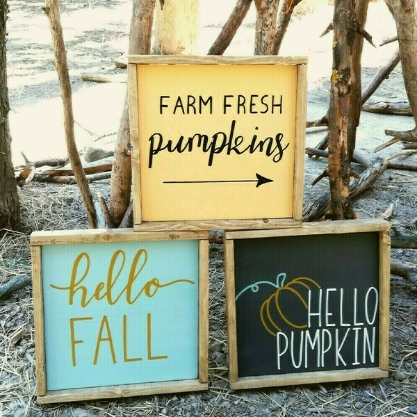 "hello pumpkin" - Ξύλινη πινακίδα 22 × 22 εκ. για την είσοδο / το καθιστικό ( φθινόπωρο ) - πίνακες & κάδρα, φθινόπωρο, κολοκύθα, ξύλινα διακοσμητικά - 4