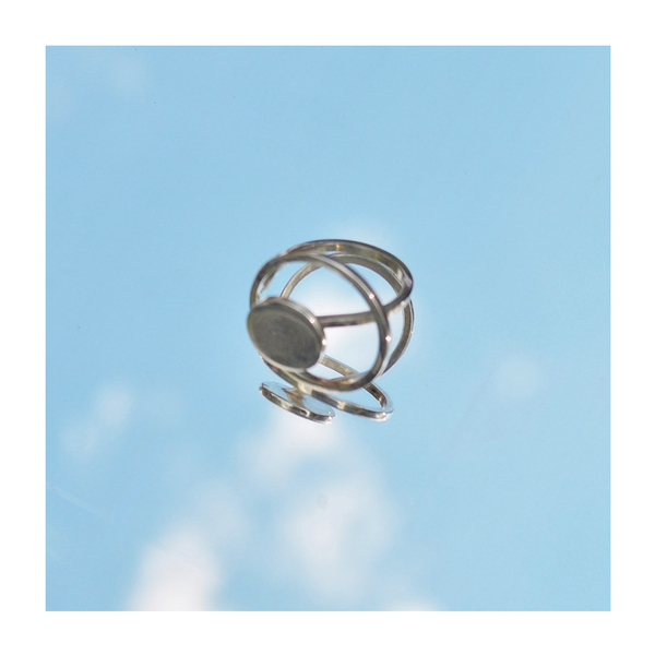 3D Circle┃Ασήμι 925 Χειροποίητο δαχτυλίδι - ασήμι, γεωμετρικά σχέδια, μεγάλα, αυξομειούμενα - 3