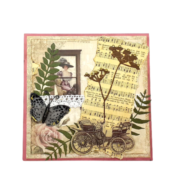 Ευχετήρια κάρτα - Belle Epoque - vintage, γάμος, romantic, κάρτα ευχών, γενική χρήση