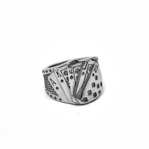Αντρικό δαχτυλίδι poker cards - στυλ, δαχτυλίδια, ατσάλι, ιδεά για δώρο