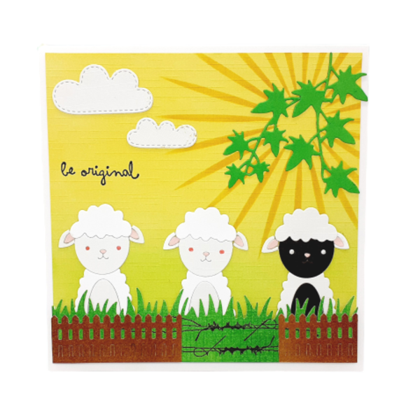 Ευχετήρια κάρτα με προβατάκια - χιουμοριστικό, κάρτα ευχών, γενική χρήση, ζωάκια
