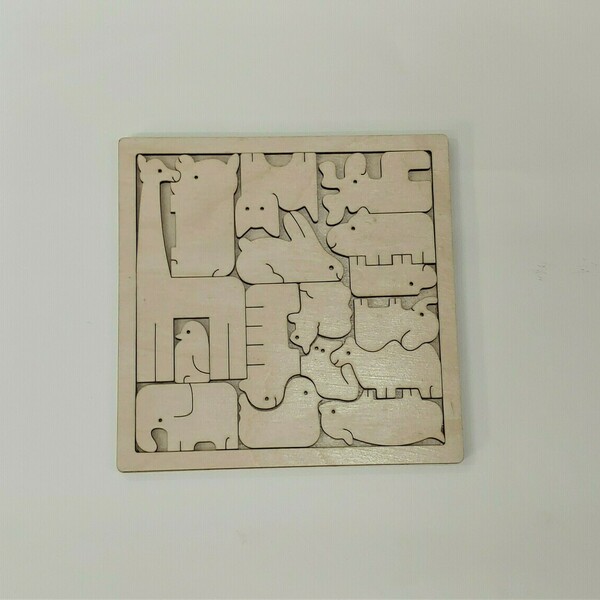Ξύλινο Puzzle με ζωάκια και ξύλινα βάση - ξύλινα παιχνίδια, ζωάκια - 2