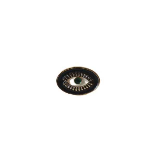 Ατσάλινο Δαχτυλίδι Με Ματάκι - επιχρυσωμένα, ατσάλι, ματάκια, αυξομειούμενα - 2