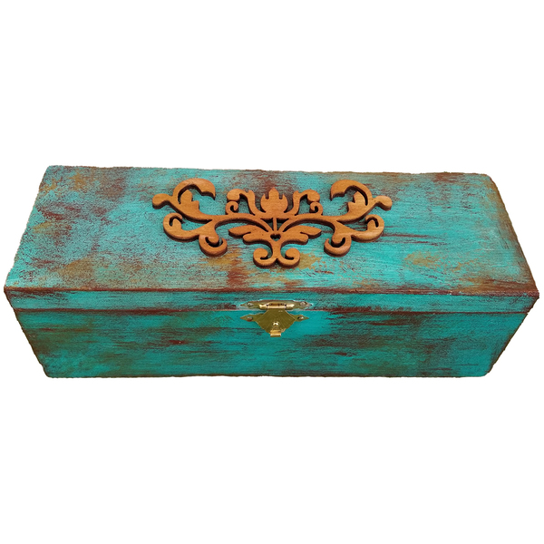 Ξύλινο κουτί-κασετίνα (21*7*7cm) - ξύλο, vintage, κασετίνες, οργάνωση & αποθήκευση