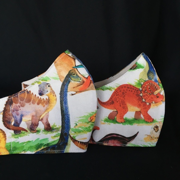 Παιδική υφασμάτινη μάσκα, με 3D δεινοσαυράκια - κορίτσι, αγόρι, για παιδιά, μάσκα προσώπου, παιδικές μάσκες - 5