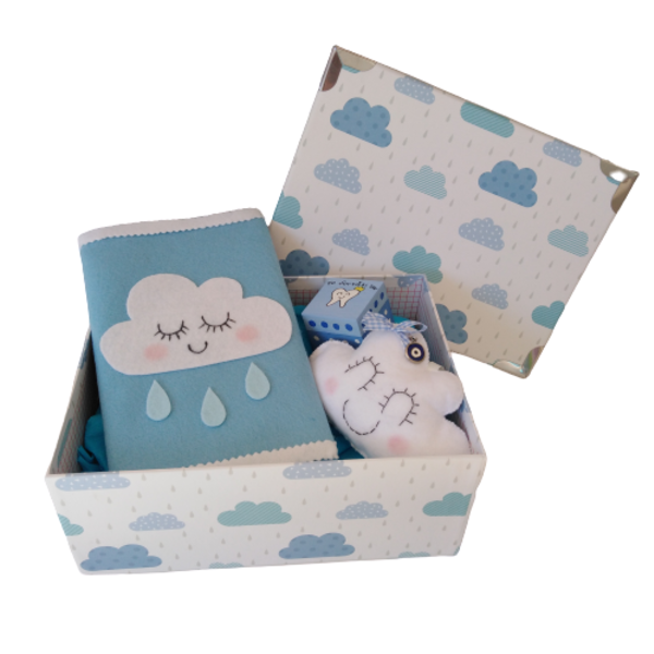 Giftbox blue clouds - σετ δώρου, αγόρι, συννεφάκι, βρεφικά