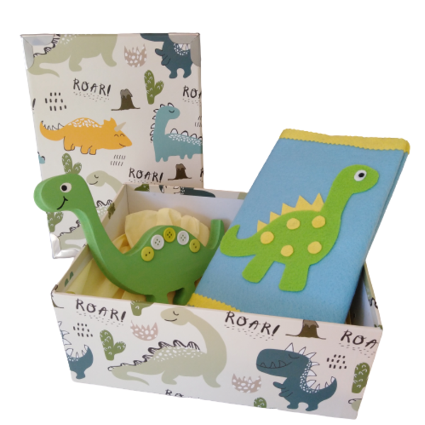 Giftbox dinosaur - αγόρι, δεινόσαυρος, βρεφικά, σετ δώρου