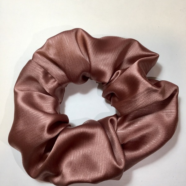 Handmade Scrunchie Satin Darker Pink