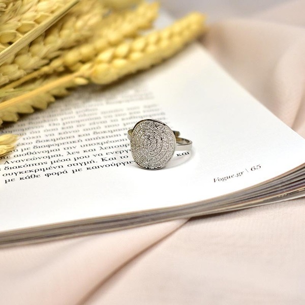 Δαχτυλίδι από Ανοξείδωτο Ατσάλι Aton Silver - ατσάλι, boho, μεγάλα, αυξομειούμενα, φθηνά - 2