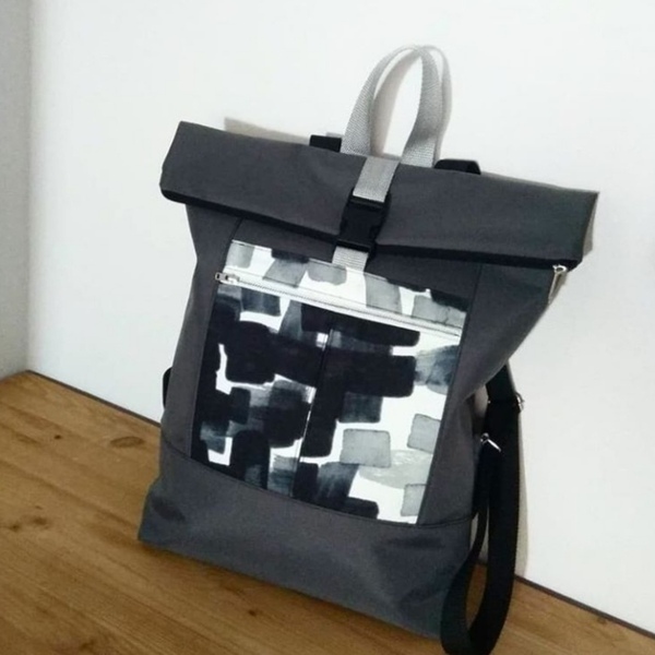 Oryn Backpack in charcoal (τσάντα πλάτης) - πλάτης, all day, ύφασμα, μεγάλες, πάνινες τσάντες - 2