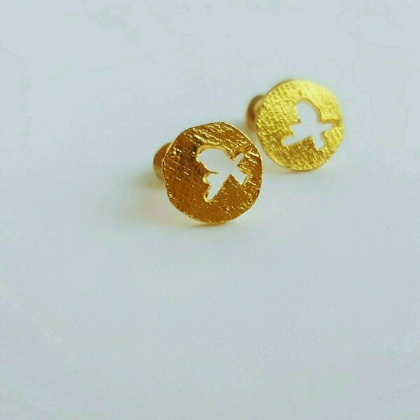 Ιδιαίτερα χρυσά σκουλαρίκια ⭐ - επιχρυσωμένα, καρφωτά, μικρά