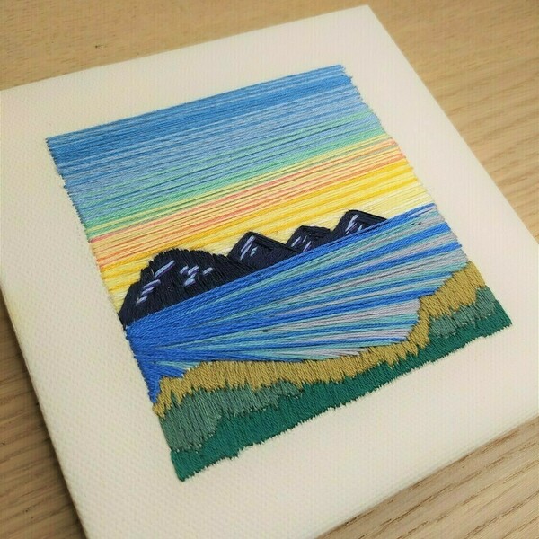 Πίνακας κεντημένος με βουνά και θάλασσα - πίνακες & κάδρα - 2