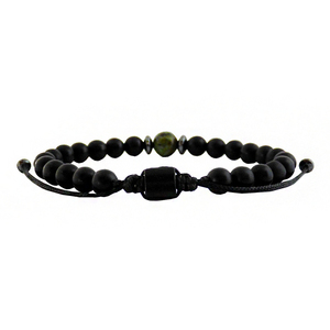 Ανδρικό βραχιόλι onyx black - turquoise africa - ημιπολύτιμες πέτρες, βραχιόλια, δώρα για άντρες - 2