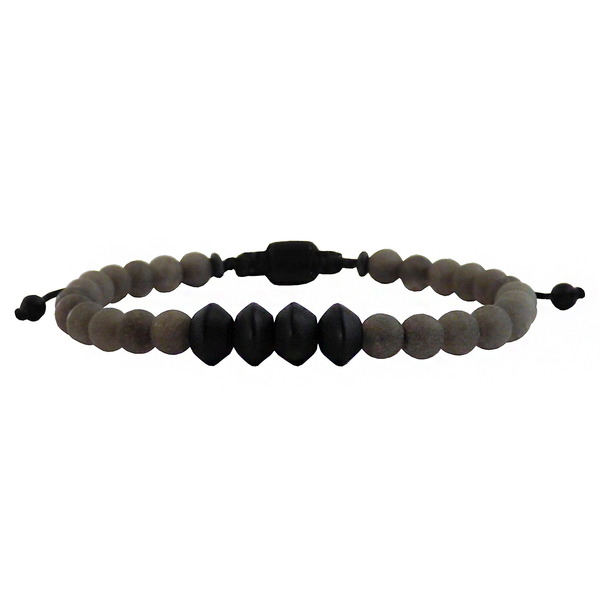 Ανδρικό βραχιόλι Jade grey - onyx black - ημιπολύτιμες πέτρες, βραχιόλια, δώρα για άντρες