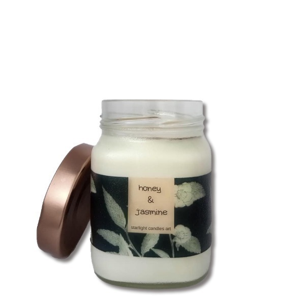 αρωματικό κερί με άρωμα μέλι & γιασεμί. - δώρο, διακόσμηση, αρωματικά κεριά, δώρα γενεθλίων, ιδεά για δώρο - 2