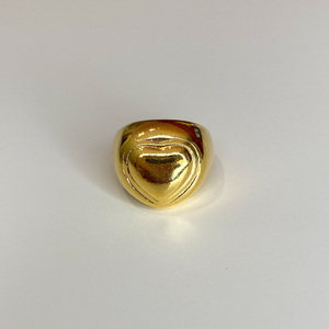Δαχτυλίδι καρδιά - chevalier, αυξομειούμενα, επιχρυσωμένα, ορείχαλκος