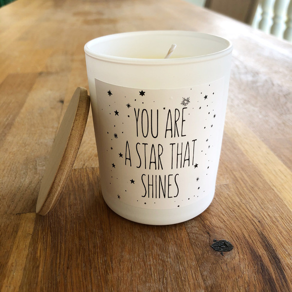 Αρωματικό κερί σόγιας “You are a star that shines”. - αρωματικά κεριά, δώρα γενεθλίων, κερί σόγιας - 2