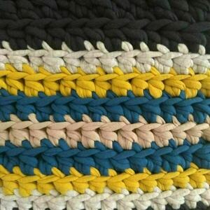 Χειροποίητη Πολύχρωμη Crochet Τσάντα Ώμου - ώμου, μεγάλες, all day, πλεκτές τσάντες - 3