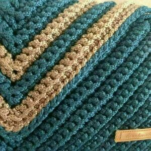 Χειροποίητη Crochet Μπλε Τσάντα - Φάκελος - φάκελοι, clutch, χειρός, πλεκτές τσάντες, μικρές - 2