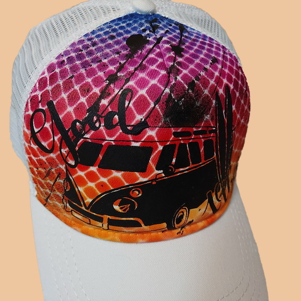 Custom / Handpainted καπέλο Good vibes - ζωγραφισμένα στο χέρι, γυναικεία, ανδρικά, καπέλο - 5