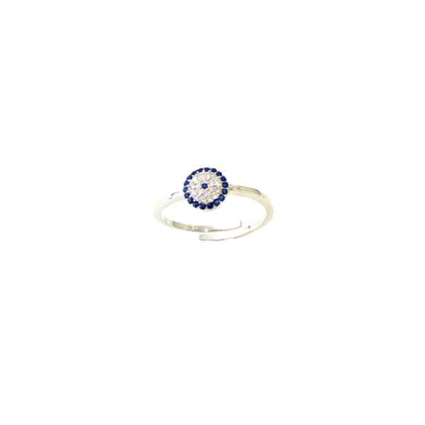 Ασημένιο δαχτυλίδι με μάτι - μάτι, κομψό, αυξομειούμενα - 2