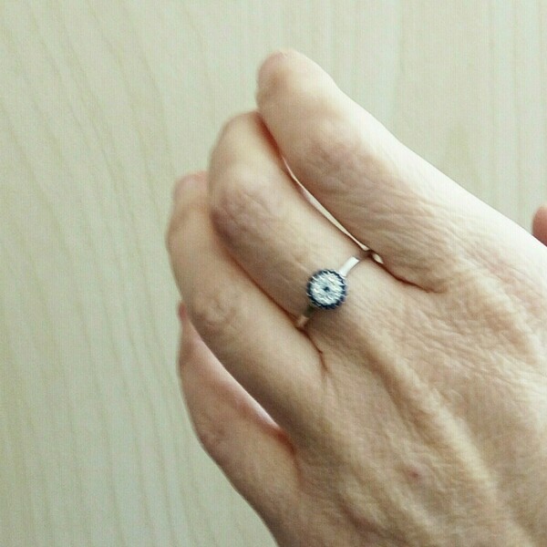 Ασημένιο δαχτυλίδι με μάτι - μάτι, κομψό, αυξομειούμενα - 5