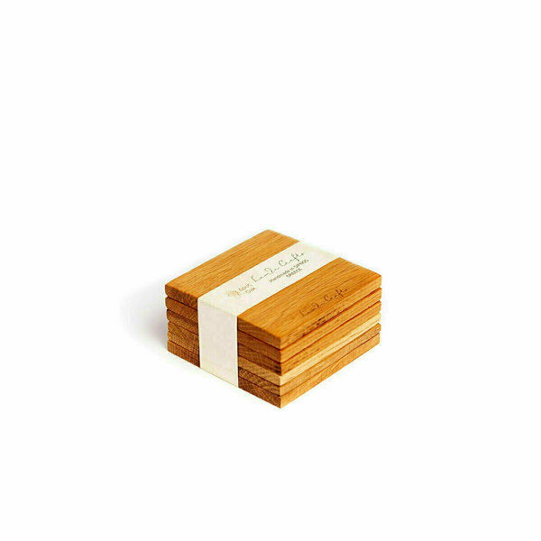 Ξύλινο σουβέρ τετράγωνο σετ 6τεμ. με βάση - ξύλο, είδη σερβιρίσματος - 3