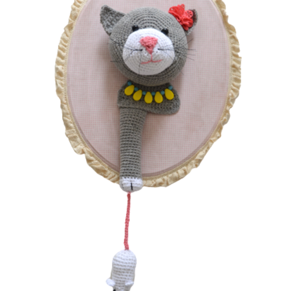 Διακοσμητικό τοίχου Γάτα με Ποντίκι - κορίτσι, γάτα, διακοσμητικά, ζωάκια - 4